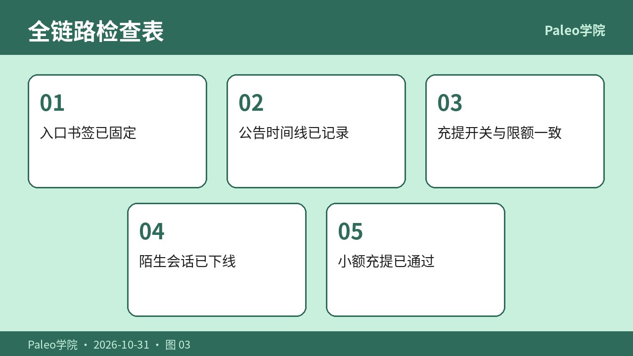 多入口审计与恢复后小额测试